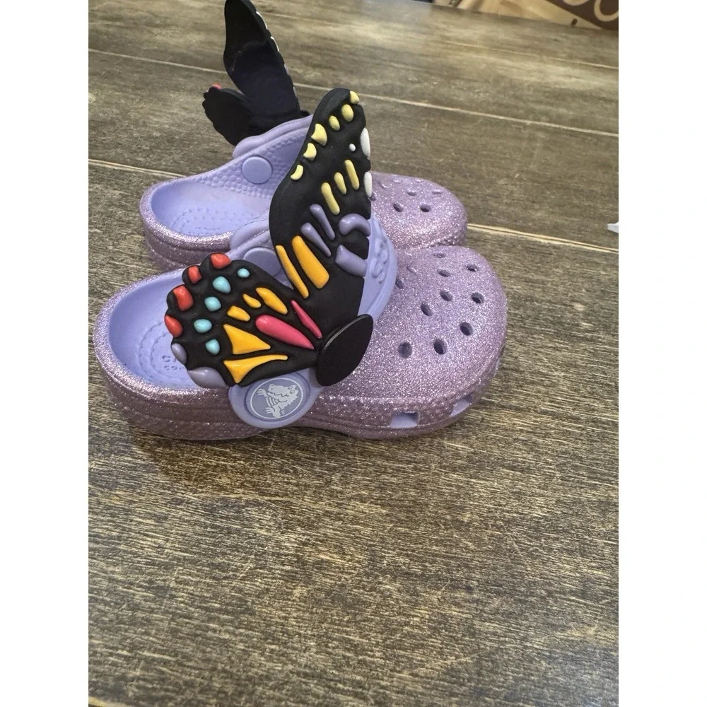 Crocs Classic iAM Butterfly Clog K Girls Size 4 C NEW WITH TAGS! Purple